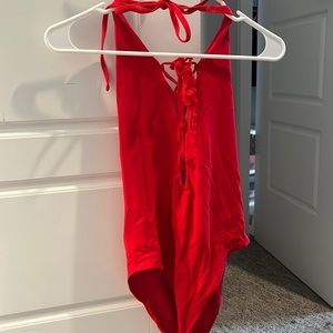 Aerie red one piece bathing suit